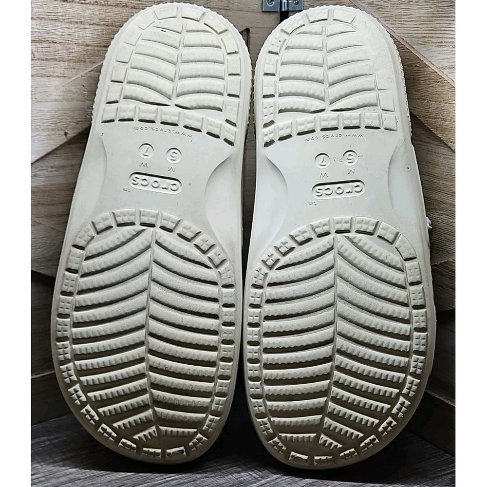 CROCS Ivory Iconic Comfort Slides Sandals Unisex W7 M5 #486‎ - Picture 5 of 6